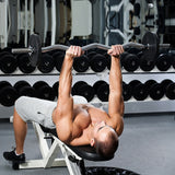 Curl Bar Barbell Heavy Duty EZ with Spinlock Collars - Front View