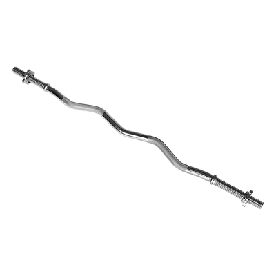 Heavy Duty EZ Curl Barbell – Weightlifting Bar with Spinlock Collars for Gym Training