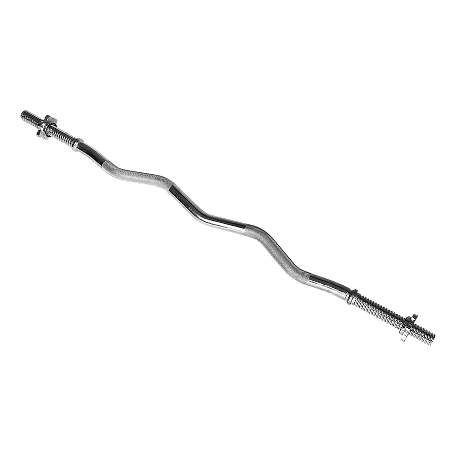 Heavy Duty EZ Curl Barbell – Weightlifting Bar with Spinlock Collars for Gym Training