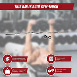 Heavy Duty EZ Curl Barbell  Weightlifting Bar with Spinlock Collars for Gym Training