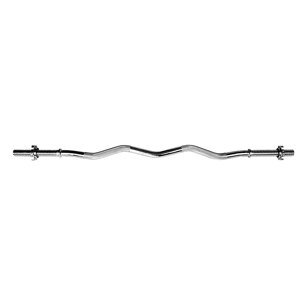 Heavy Duty EZ Curl Barbell  Weightlifting Bar with Spinlock Collars for Gym Training