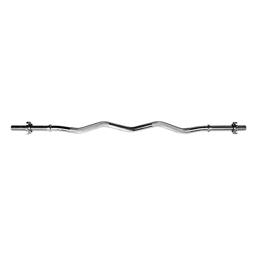 Heavy Duty EZ Curl Barbell – Weightlifting Bar with Spinlock Collars for Gym Training