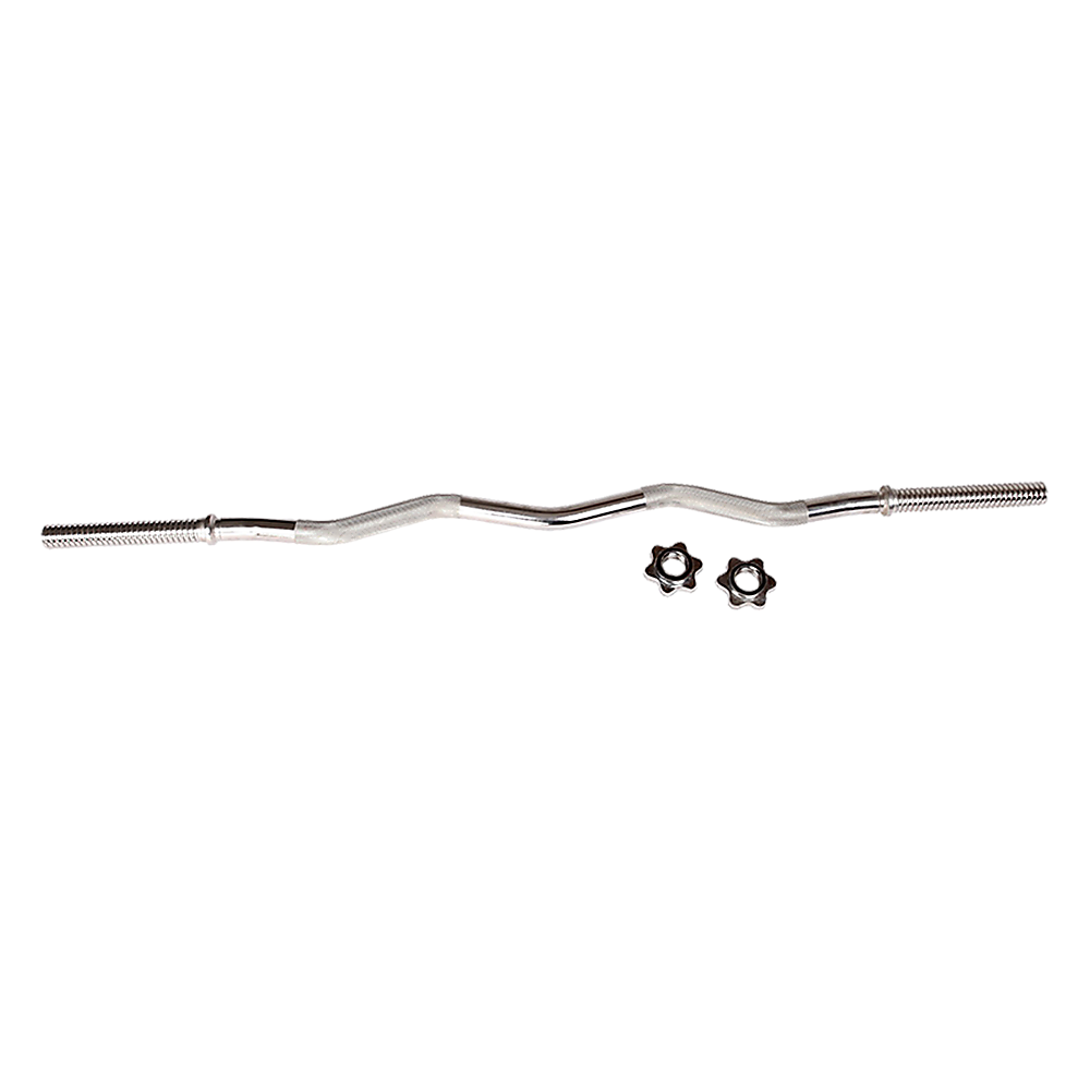 Heavy Duty EZ Curl Barbell  Weightlifting Bar with Spinlock Collars for Gym Training