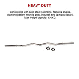 Heavy Duty EZ Curl Barbell  Weightlifting Bar with Spinlock Collars for Gym Training
