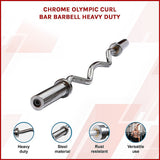 120cm Chrome Olympic EZ Curl Bar  Weightlifting Barbell for Home Gym Training