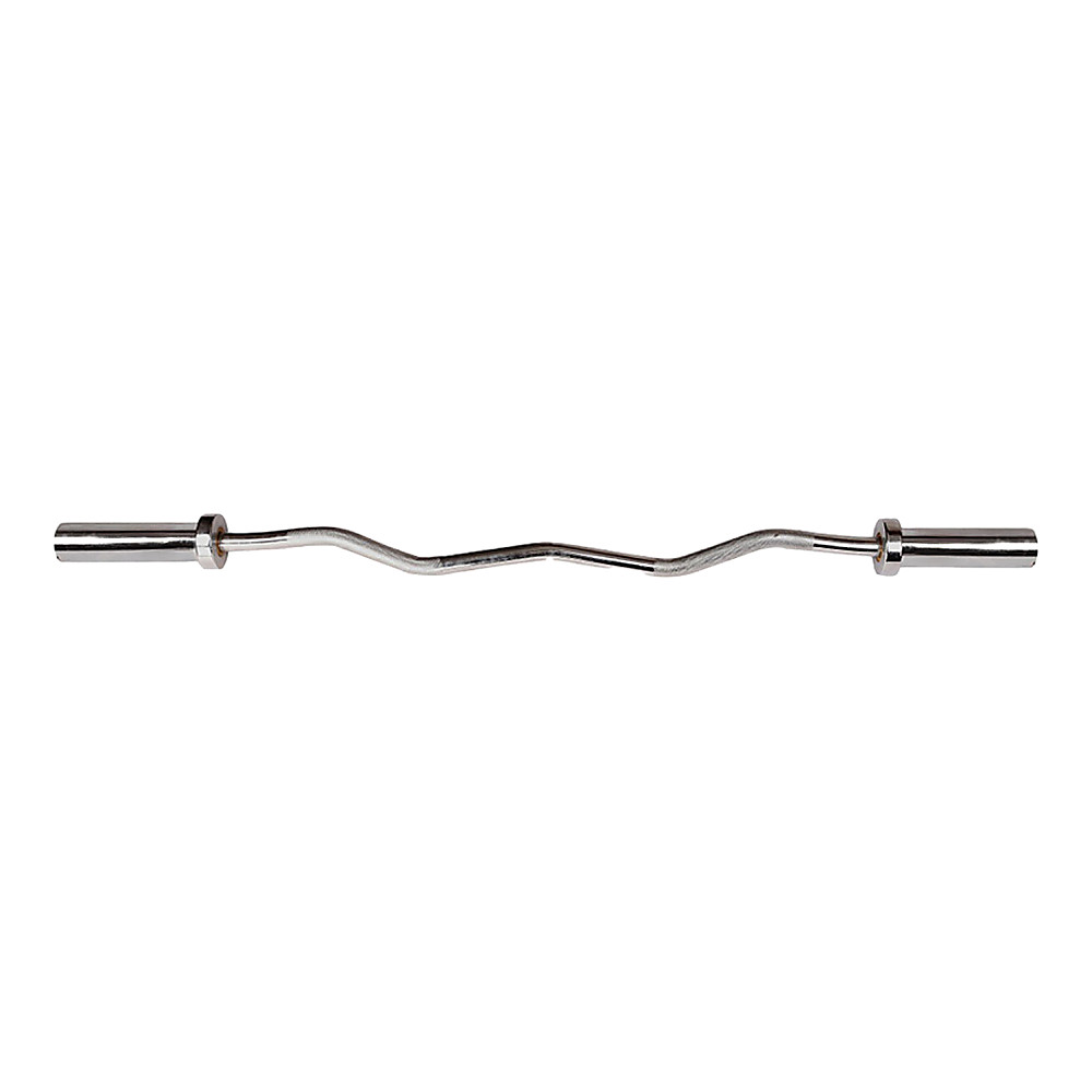 120cm Chrome Olympic EZ Curl Bar  Weightlifting Barbell for Home Gym Training