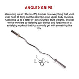 120cm Chrome Olympic EZ Curl Bar  Weightlifting Barbell for Home Gym Training