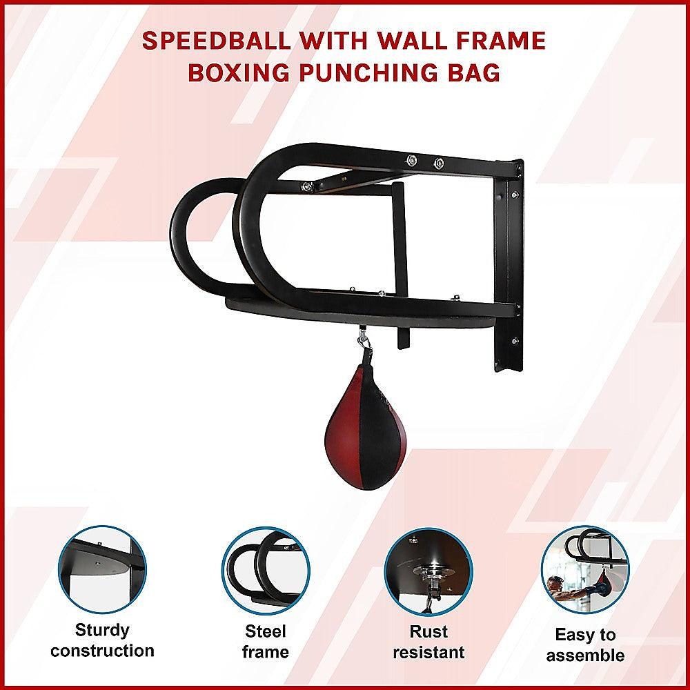 Speedball with Wall Frame Boxing Punching Bag Training Set for Home Gym