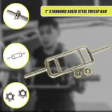 Chrome Tricep Bar Barbell Heavy Duty with Spinlock Collars - Rear View