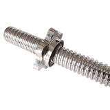 Chrome Tricep Bar Barbell Heavy Duty with Spinlock Collars - Top-Down View