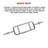 Chrome Tricep Bar Barbell Heavy Duty with Spinlock Collars - Extra Image