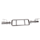 Chrome Olympic Tricep Bar Barbell Heavy Duty with Spring Collars - Top-Down View