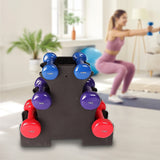 6-Piece Dumbbell Set with Rack - Front View