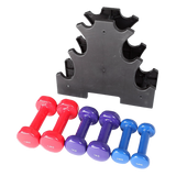 6-Piece Dumbbell Set with Rack - Rear View