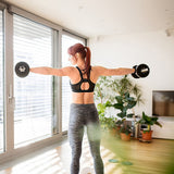 20kg Black Dumbbell Set with Carrying Case - Front View