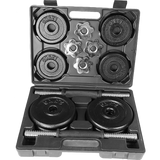 20kg Black Dumbbell Set with Carrying Case - Top-Down View