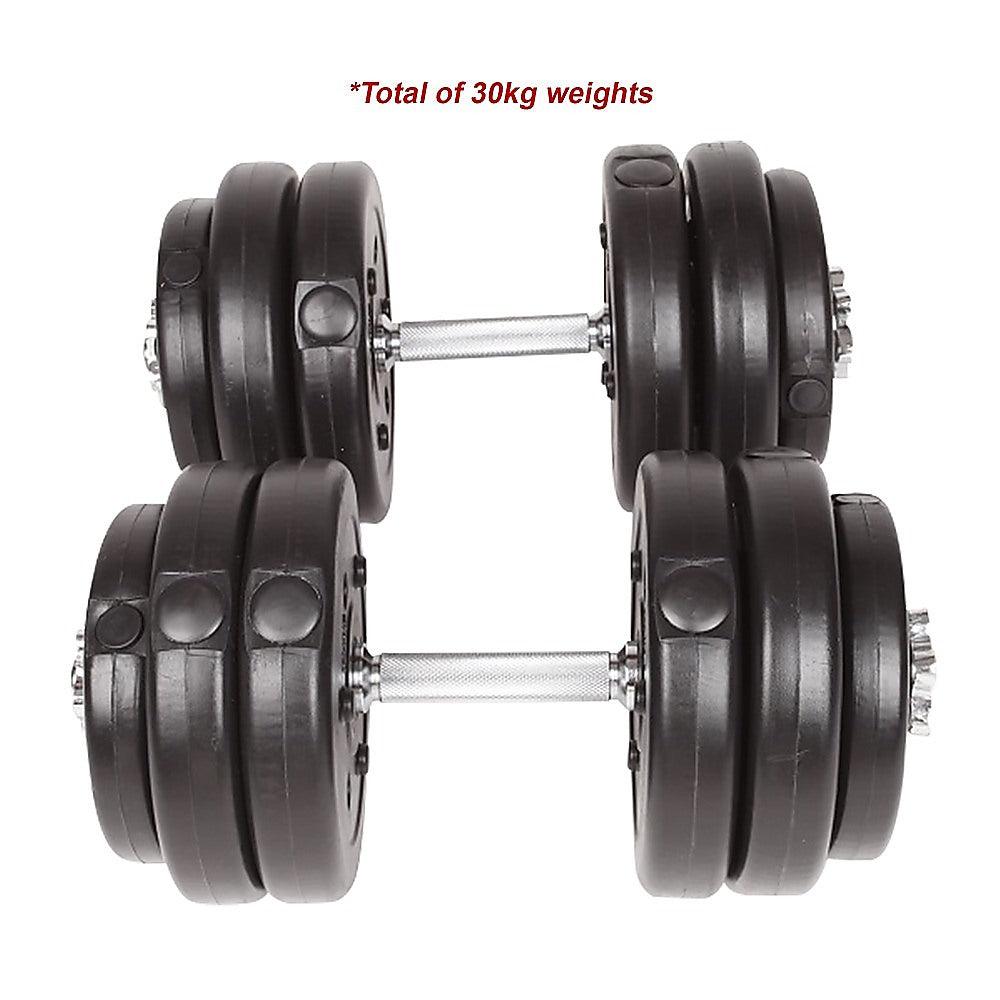30KG Adjustable Dumbbell Set  Home Gym Weights for Strength & Fitness Training
