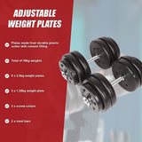 30KG Adjustable Dumbbell Set  Home Gym Weights for Strength & Fitness Training