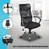 Ergonomic Mesh PU Leather Office Chair - Low Angle