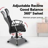 Ergonomic Mesh PU Leather Office Chair - Close-Up Angle