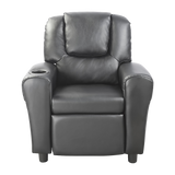 PU Leather Kids Recliner with Drink Holder - Top-Down View