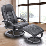 PU Leather Massage Chair Recliner Ottoman Lounge Remote - Front View
