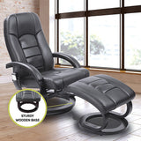 PU Leather Massage Chair Recliner Ottoman Lounge Remote - Close-Up Angle