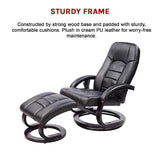 PU Leather Massage Chair Recliner Ottoman Lounge Remote - Extra Image