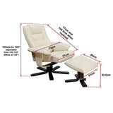 PU Leather Massage Chair Recliner Ottoman Lounge Remote - Extra Image