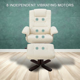 PU Leather Massage Chair Recliner Ottoman Lounge Remote - Top-Down View