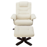 PU Leather Massage Chair Recliner Ottoman Lounge Remote - 45-Degree Angle