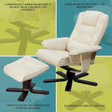 PU Leather Massage Chair Recliner Ottoman Lounge Remote - Rear View