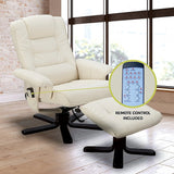 PU Leather Massage Chair Recliner Ottoman Lounge Remote - Close-Up Angle