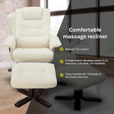 PU Leather Massage Chair Recliner Ottoman Lounge Remote - Low Angle