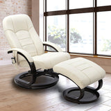 PU Leather Deluxe Massage Chair Recliner Ottoman Lounge Remote - Front View