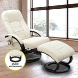 PU Leather Deluxe Massage Chair Recliner Ottoman Lounge Remote - Rear View