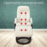 PU Leather Deluxe Massage Chair Recliner Ottoman Lounge Remote - Close-Up Angle
