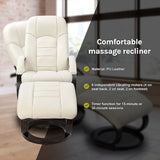 PU Leather Deluxe Massage Chair Recliner Ottoman Lounge Remote - Low Angle