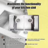 820x457mm Handmade Stainless Steel Undermount / Topmount Kitchen Laundry Sink with Waste - Extra Image