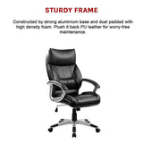 PU Leather Office Chair Executive Padded Black - Close-Up Angle