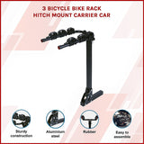3 Bicycle Rack Hitch Mount Bike Carrier for Car and SUV Tow Bar - Side View