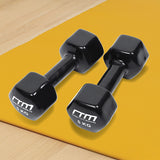 5kg Dumbbells Pair PVC Hand Weights Rubber Coated - 45-Degree Angle