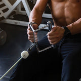 Close Grip Seated Row Handle Bar Triangle Cable Attachment - Front View