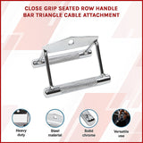 Close Grip Seated Row Handle Bar Triangle Cable Attachment - Side View