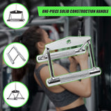 Close Grip Seated Row Handle Bar Triangle Cable Attachment - Close-Up Angle