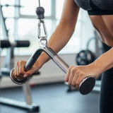 Triceps Press Push Down Bar – Gym Cable Attachment for Arm & Strength Training - Close-Up Angle