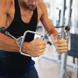 Single Stirrup Handle Cable Grip – Gym Pulley Attachment for Strength Training - Top-Down View