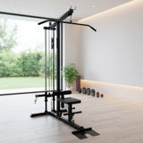 Lat Pulldown Low Row Fitness Machine – Home Gym Strength Trainer - Front View