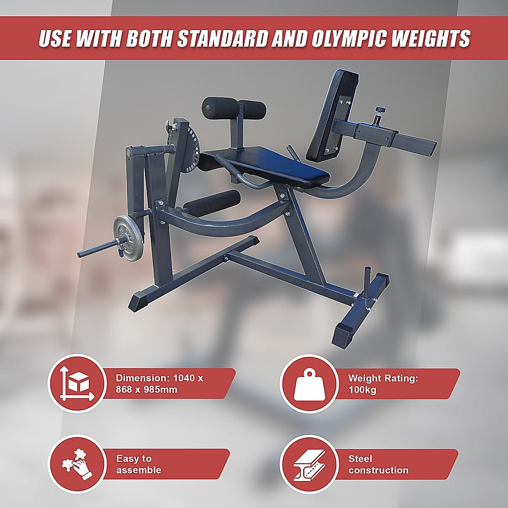 Leg Extension Curl Machine  Adjustable Home Gym Quad & Hamstring Workout Bench