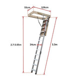 Deluxe Aluminium Attic Loft Ladder - 2700mm to 3050mm - Extra Image